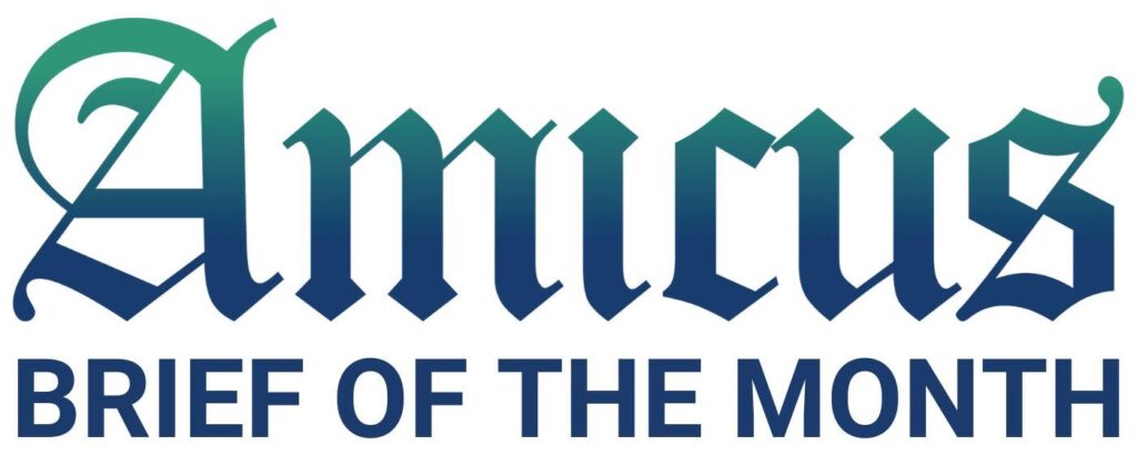 Amicus Brief of the Month logo on attorney Larry Ebner's Capital Appellate Advocacy PLLC law firm website
